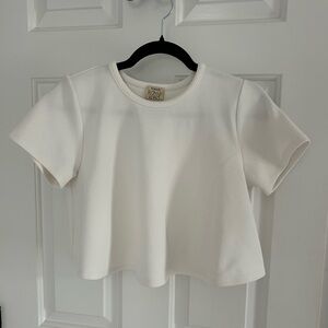Torn by ronny kobo white crop top